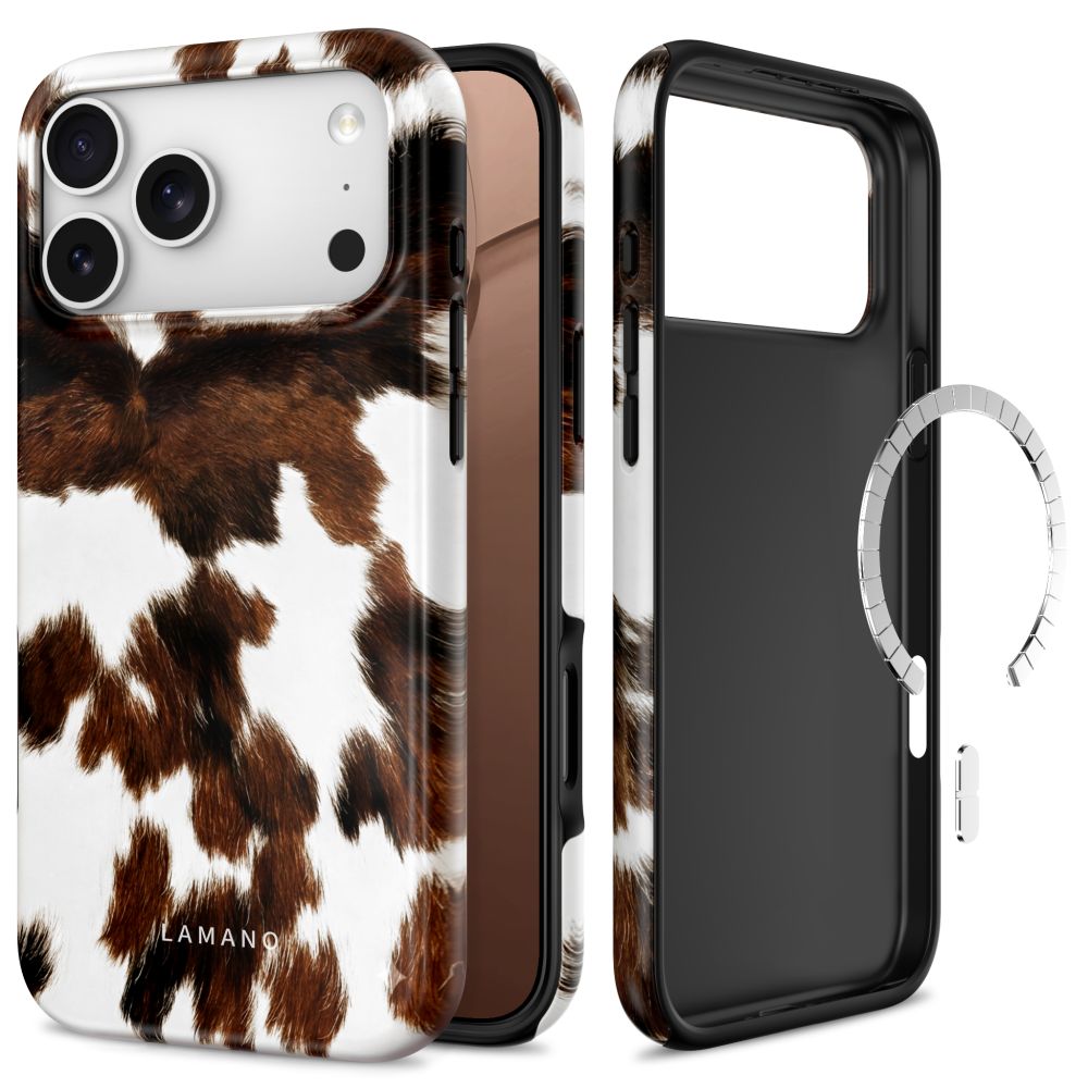 Tech-Protect Lamano MagSafe dėklas iPhone 18 Pro / 17 Pro, baltas ir rudas