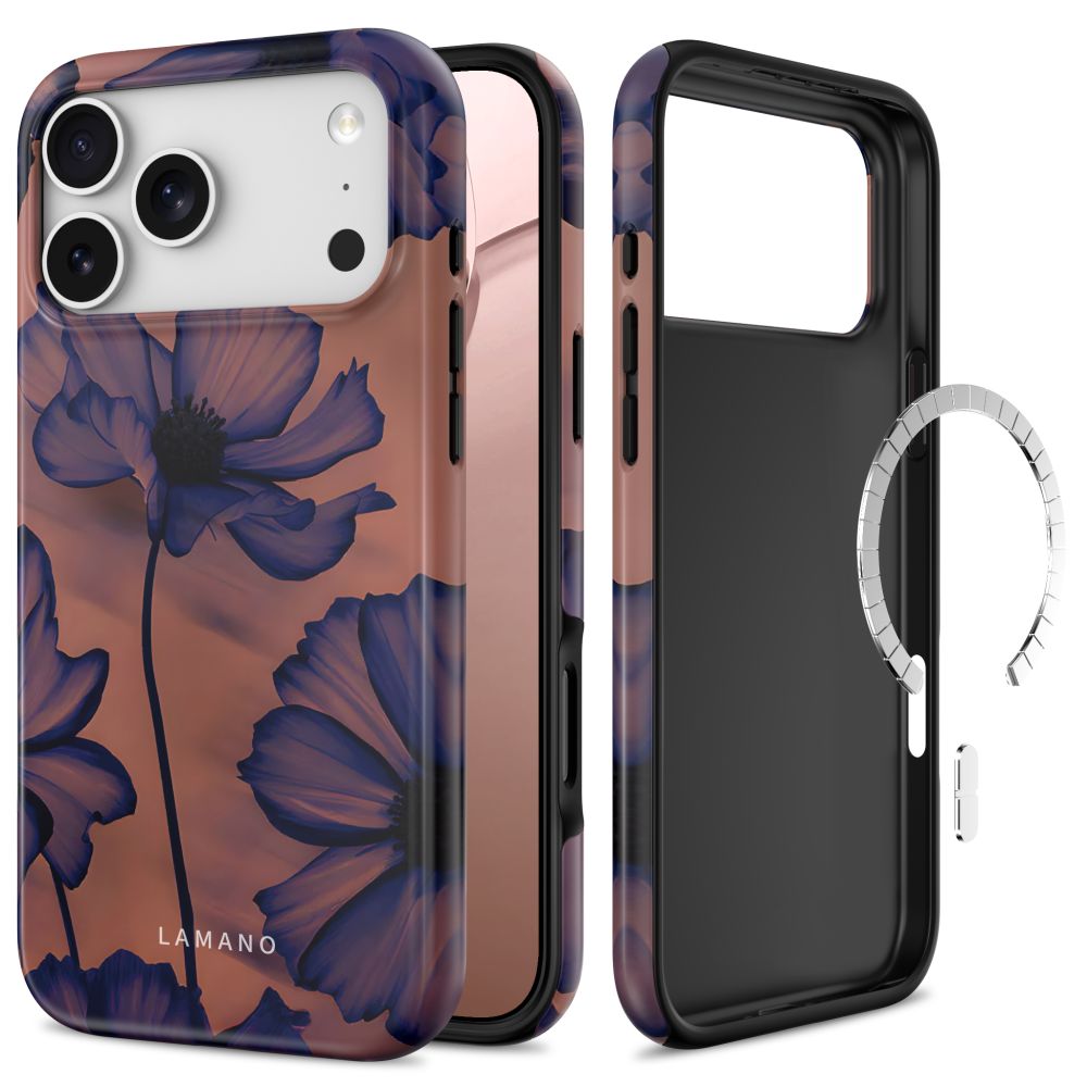 Tech-Protect Lamano MagSafe dėklas iPhone 18 Pro / 17 Pro, tamsiai mėlynas ir rudas