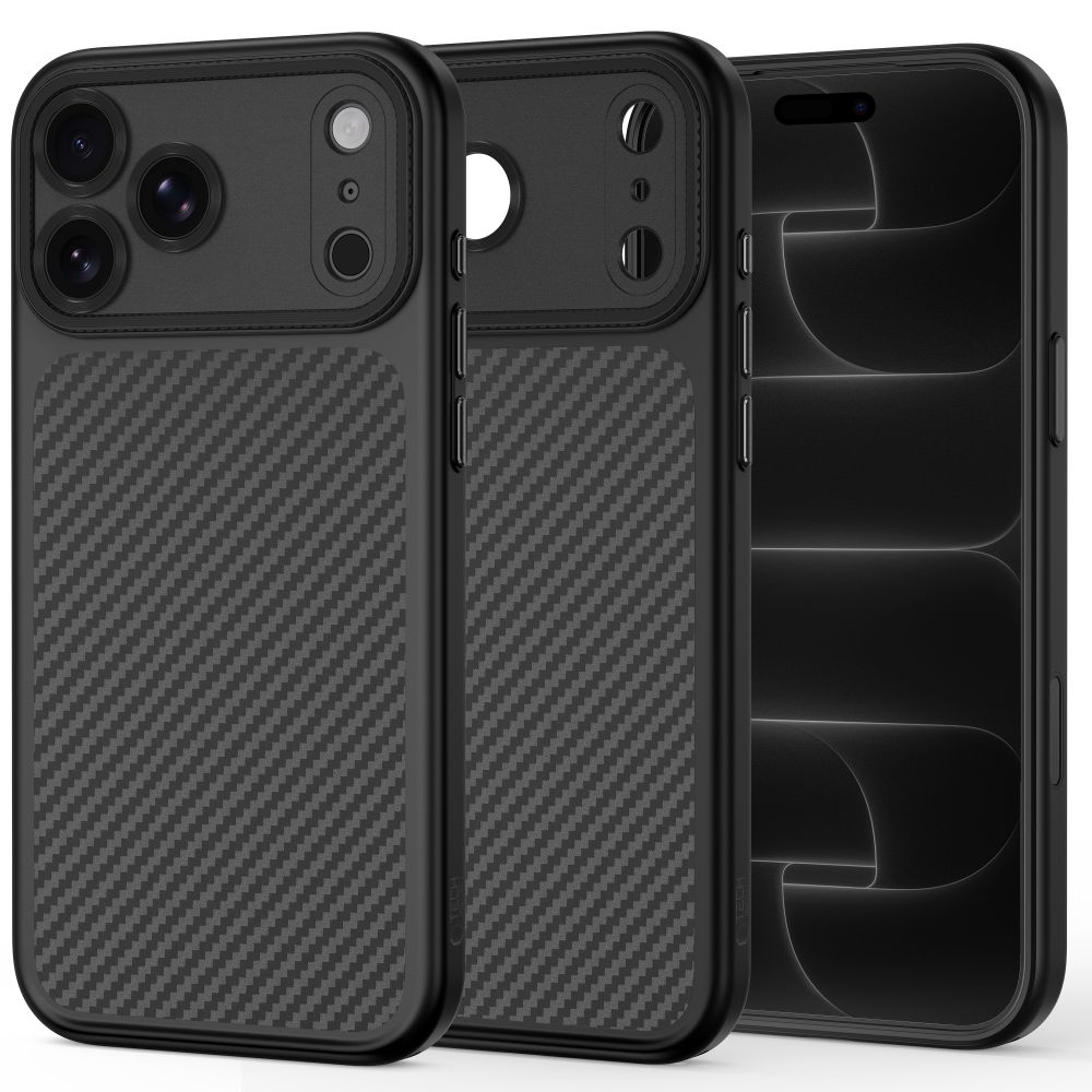 Tech-Protect MagCam MagSafe karboninis dėklas iPhone 18 Pro Max / 17 Pro Max, juodas