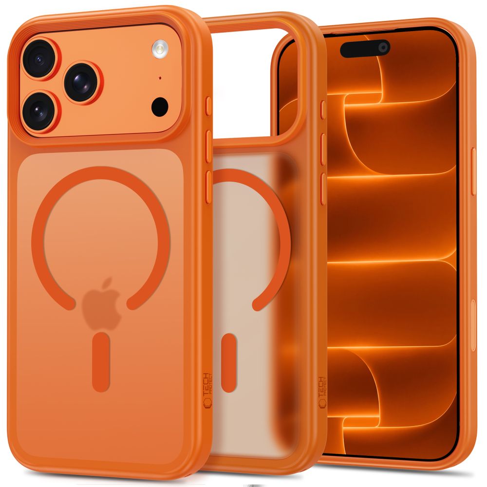 Tech-Protect Magmat MagSafe CC dėklas iPhone 18 Pro Max / 17 Pro Max, matinis oranžinis