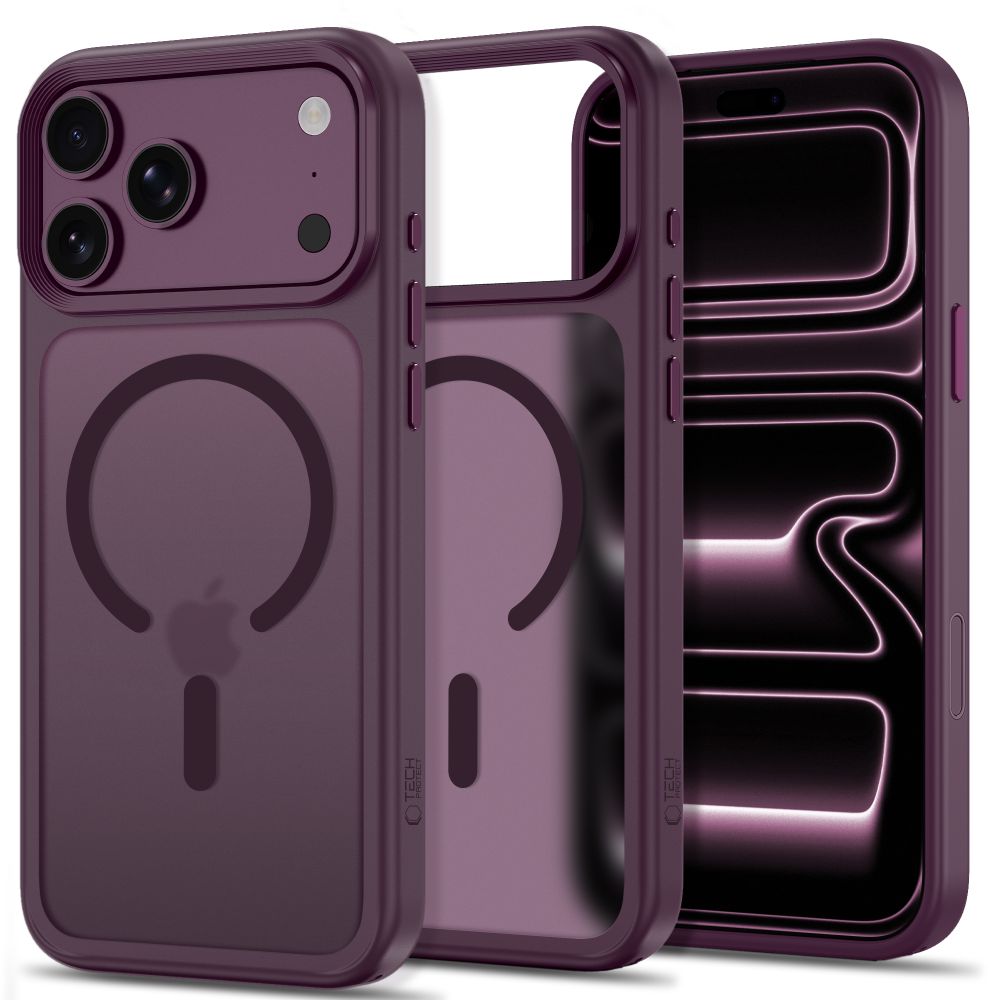Tech-Protect Magmat MagSafe CC dėklas iPhone 18 Pro Max / 17 Pro Max, matinis bordo