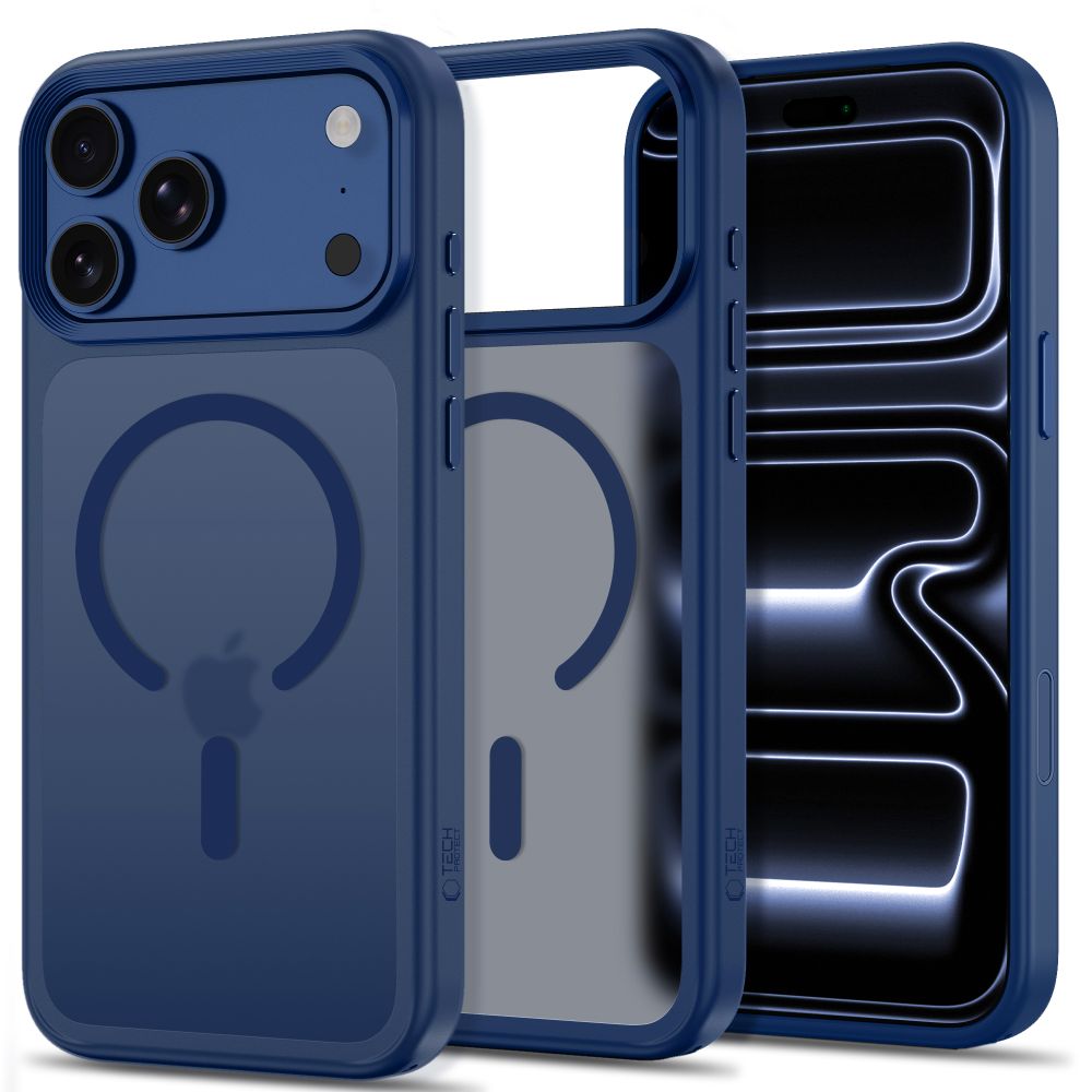 Tech-Protect Magmat MagSafe CC dėklas iPhone 18 Pro Max / 17 Pro Max, matinis tamsiai mėlynas