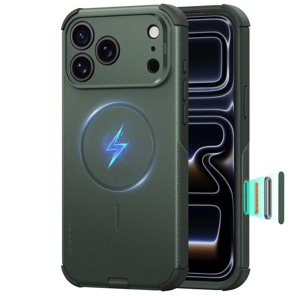 ESR Cyber Tough MagSafe dėklas iPhone 18 Pro Max / 17 Pro Max, žalias