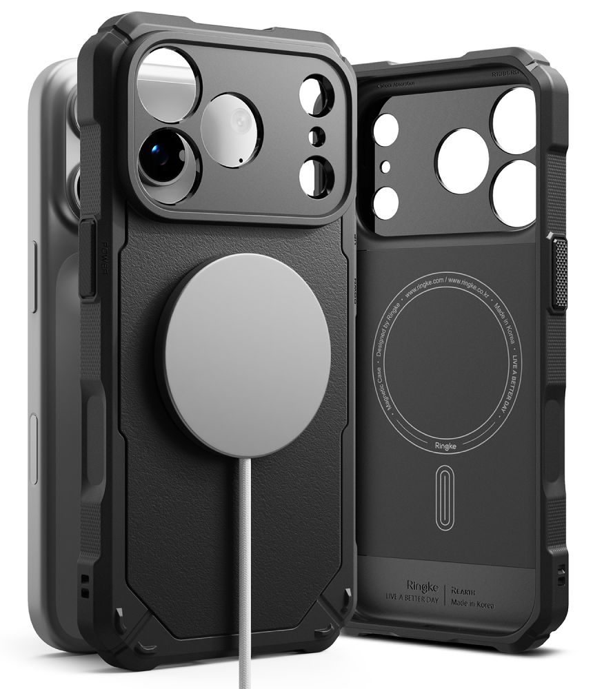 Ringke Rugged Gear Magnetic MagSafe dėklas iPhone 18 Pro Max / 17 Pro Max, juodas