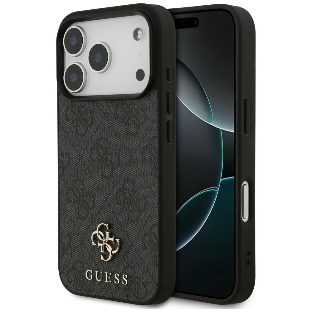 Guess 4G Small Classic Logo MagSafe dėklas iPhone 18 Pro / 17 Pro – juodas