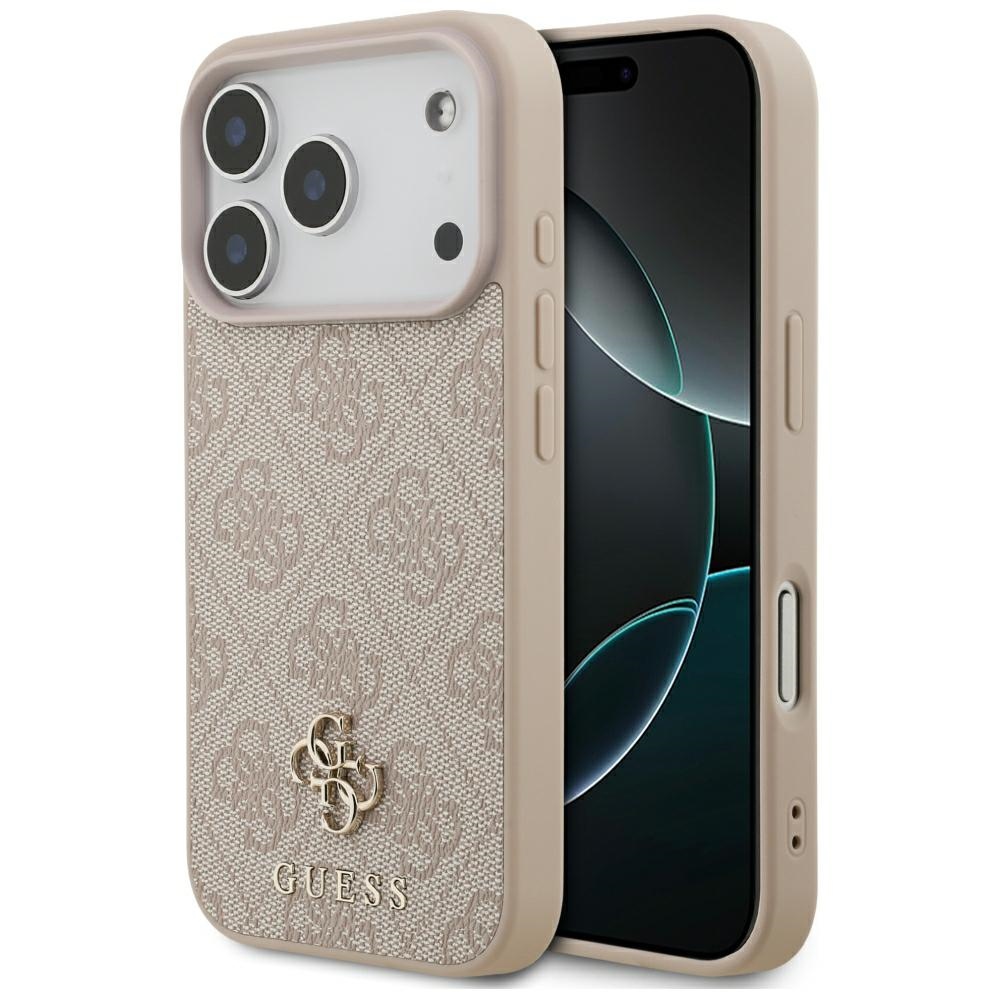 Guess 4G Small Classic Logo MagSafe dėklas iPhone 18 Pro / 17 Pro – rožinis