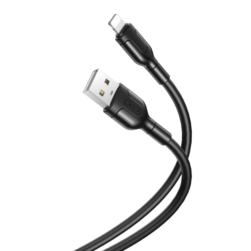 XO laidas NB212 USB - Lightning 1,0 m 2,1A, juodas