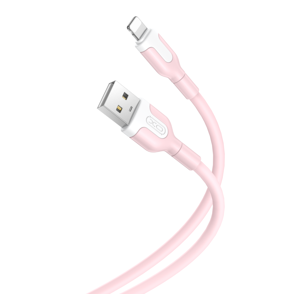 XO laidas NB212 USB - Lightning 1,0 m 2,1A, rožinis