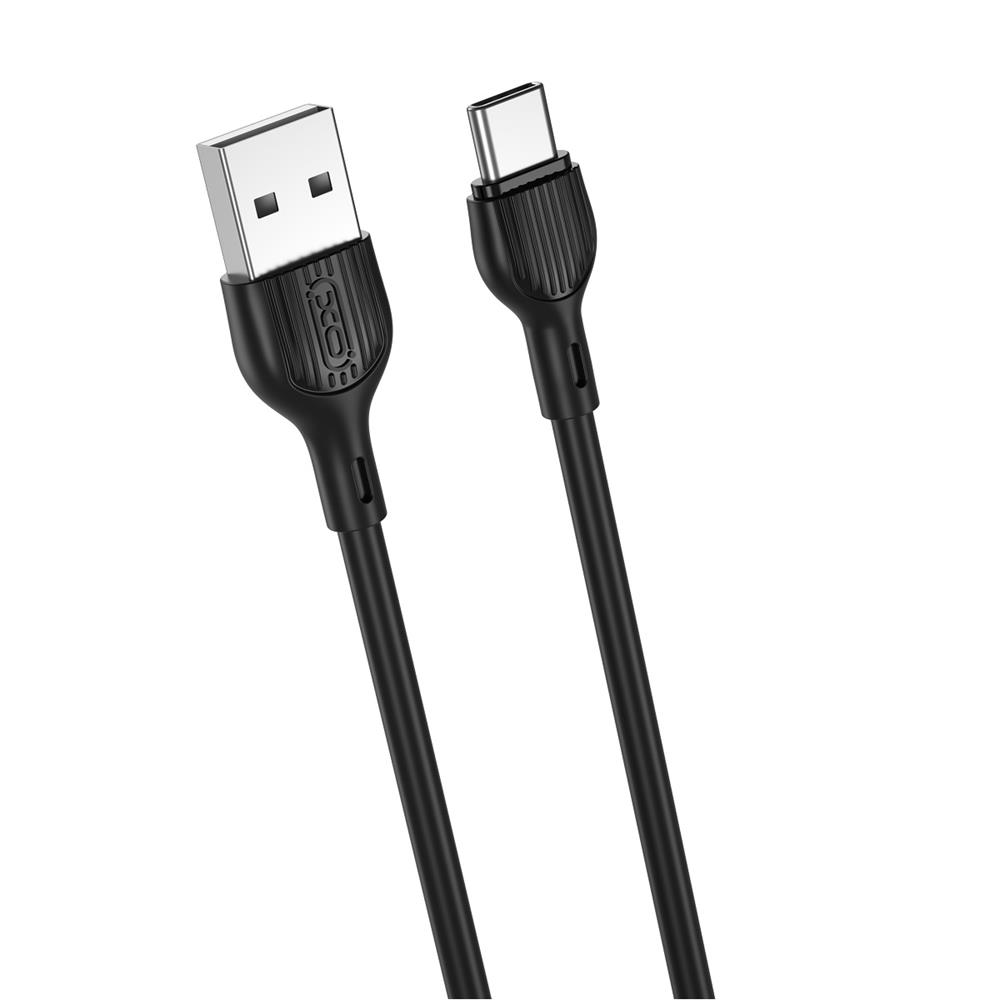 XO NB200 USB–USB-C laidas, 1,0 m, 2,1 A, juodas