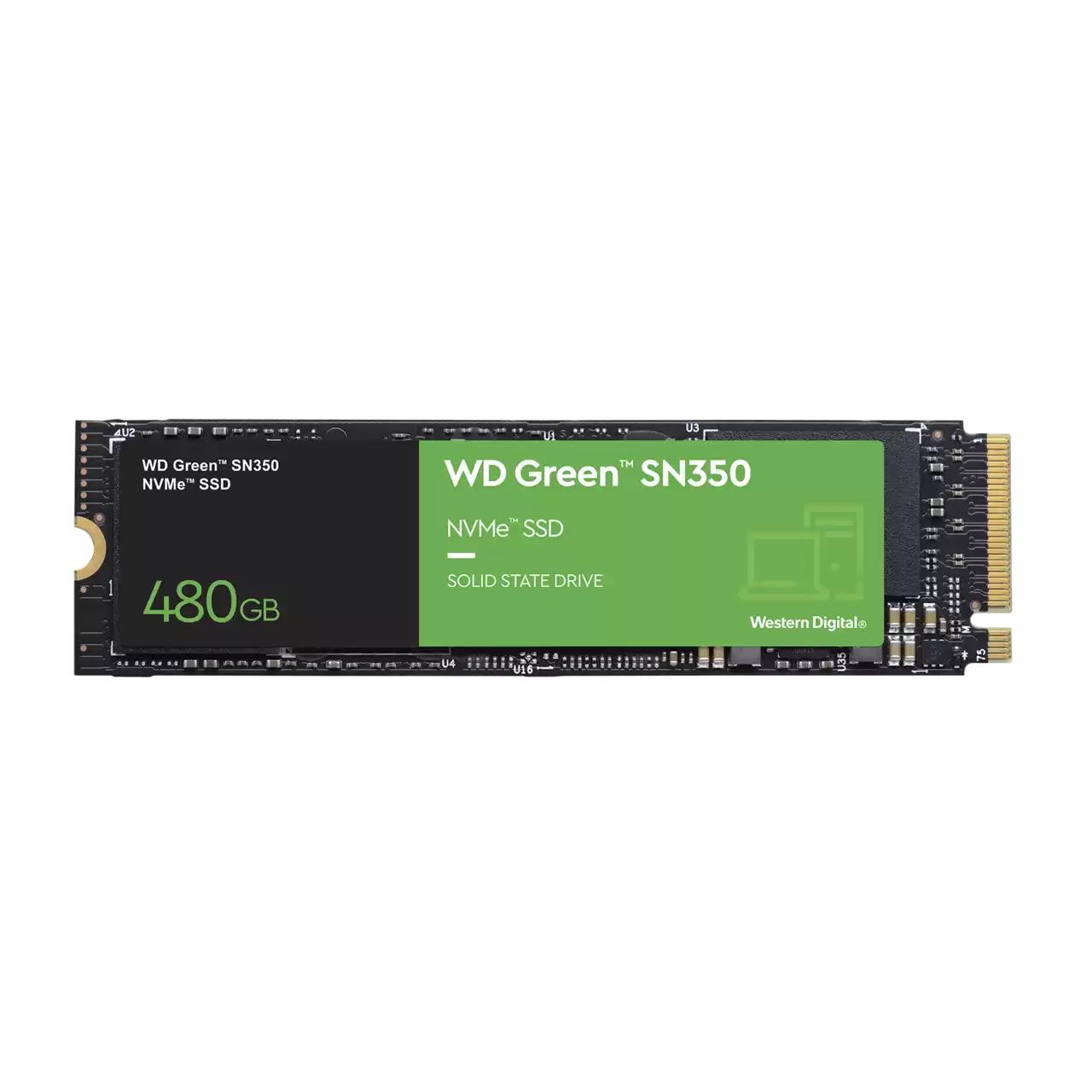 SSD-накопитель SanDisk WDS480G2G0C, 480 ГБ, M.2, PCI Express 3.0, NVMe, скорость чтения 2400 МБ/с, скорость записи 1650 МБ/с, MTBF 1 000 000 ч, 60 TBW