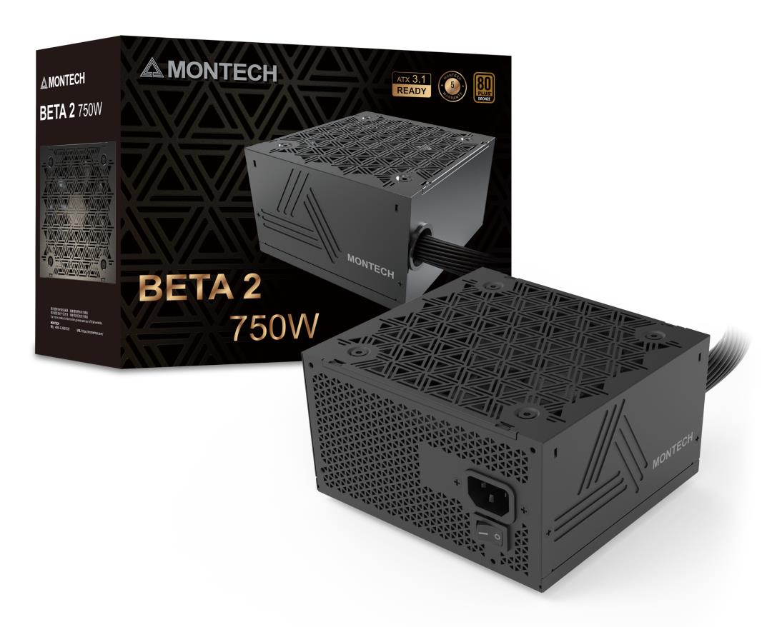 Montech Beta 2 BETA2750W ATX kompiuterio maitinimo blokas, 750 W, 100–240 V