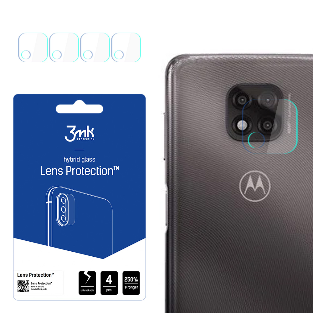 hibridinis stiklas 3MK FLEXIBLE GLASS LENS MOTOROLA MOTO G POWER 2021 kamerai 4 vnt..