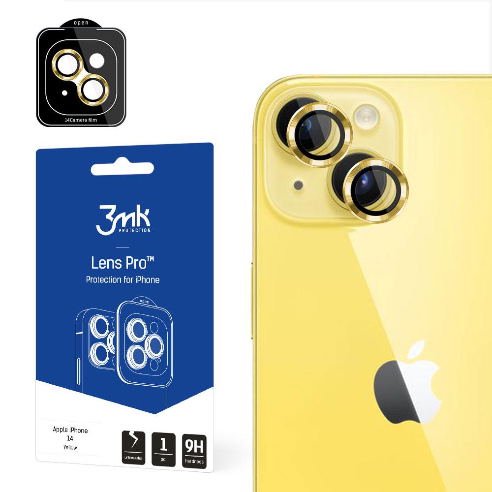 Apple iPhone 14 - 3mk objektyvo apsauga Pro geltona
