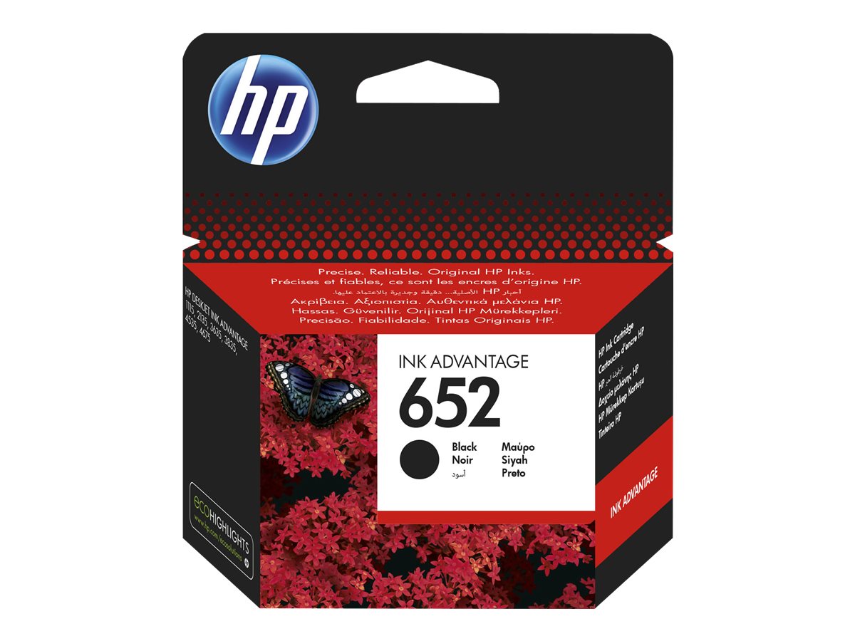 Originali HP 652 Ink Advantage rašalo kasetė (F6V25AE#BHL), juoda