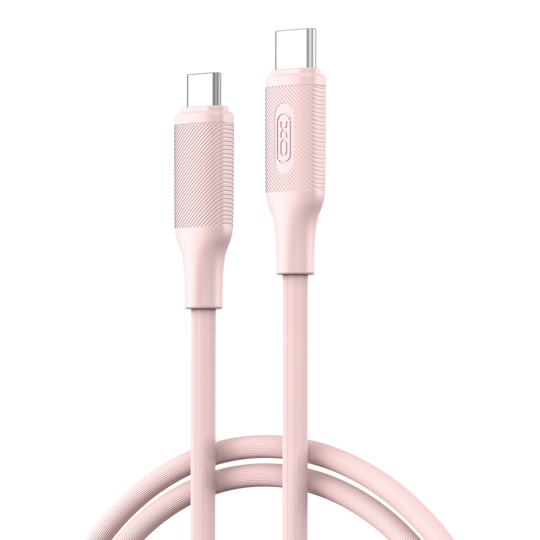 XO laidas NB-Q265B PD USB-C - USB-C 1,0m 60W, rožinis
