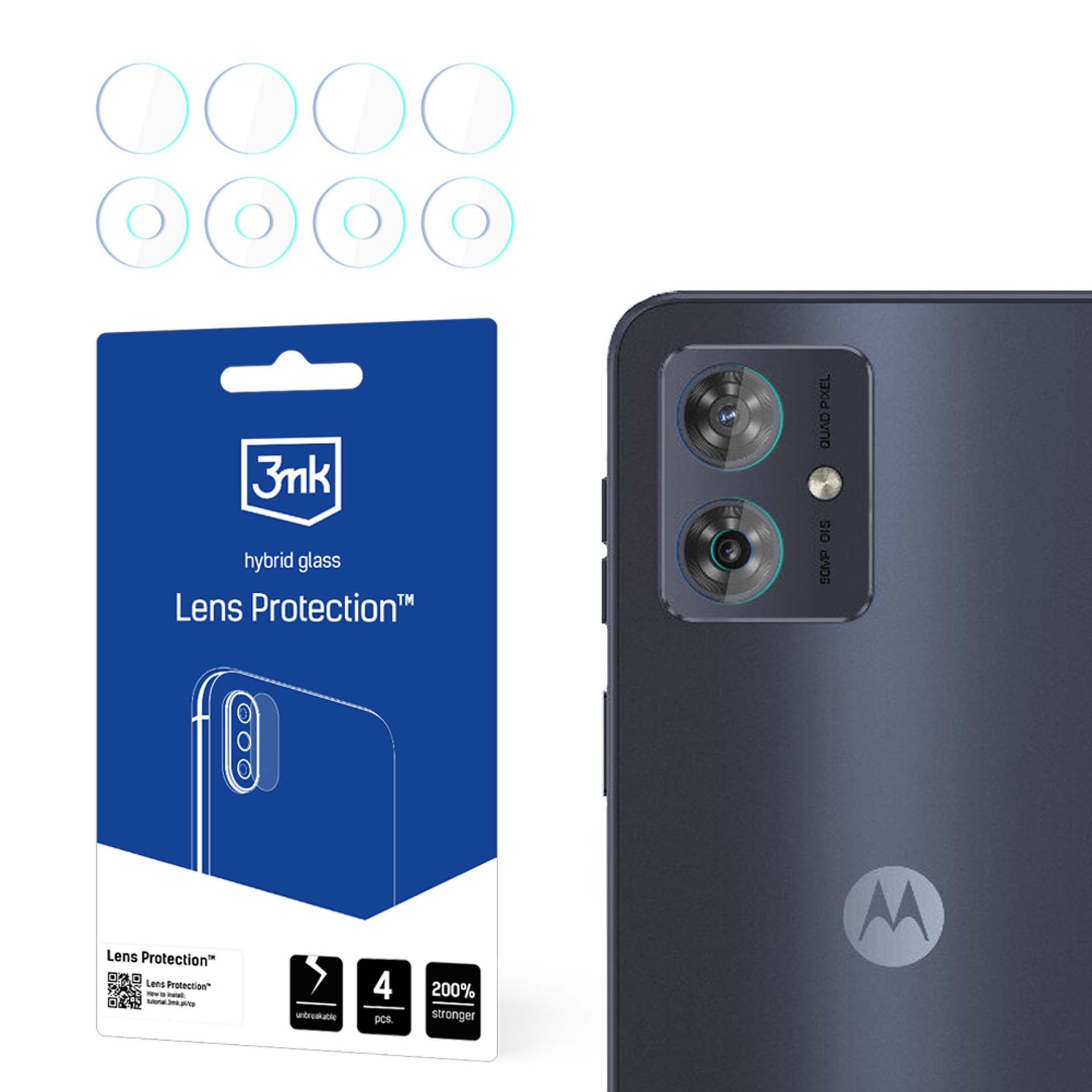 3mk Lens Protection™ hibridinis kameros stiklas Motorola Moto G04s