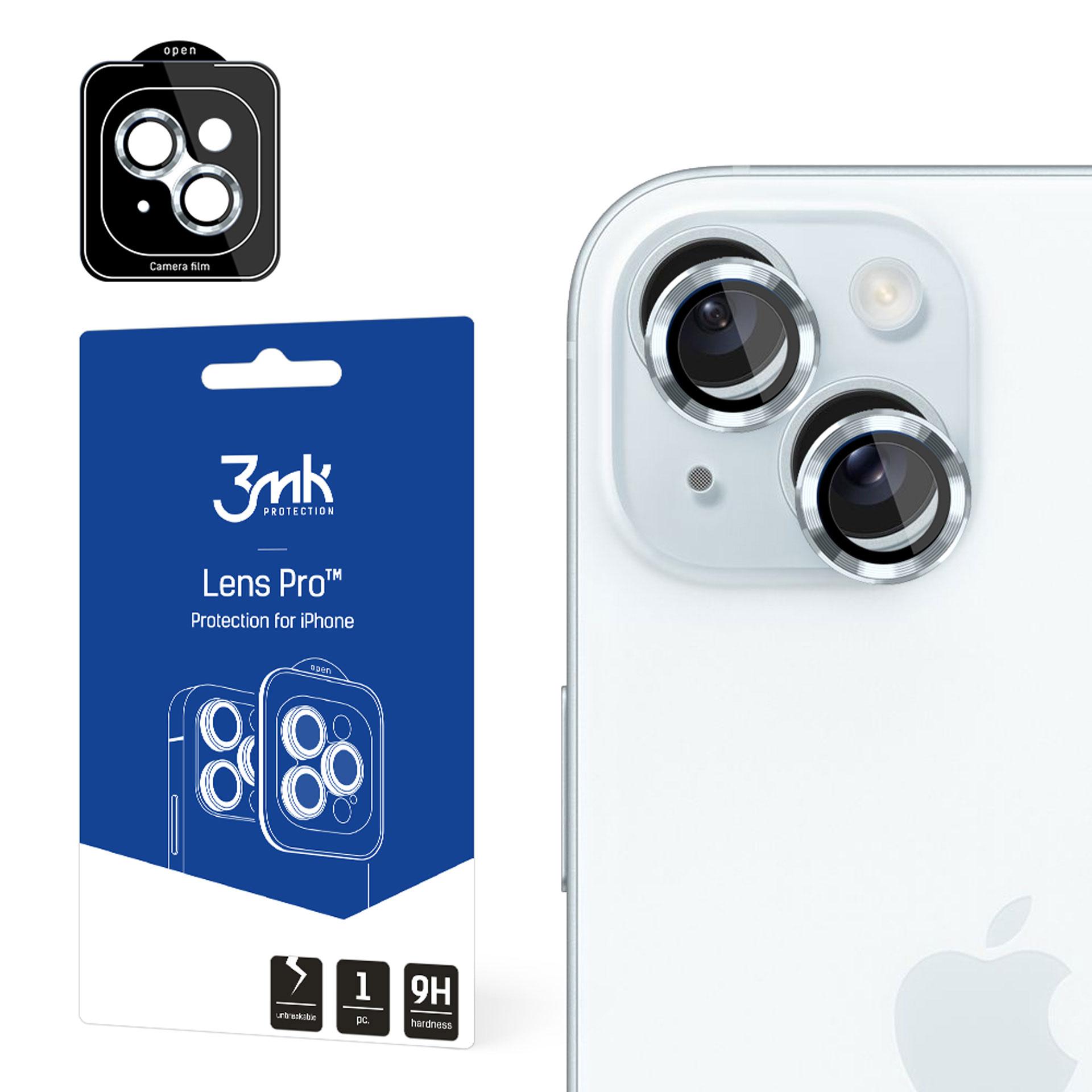 3mk Lens Protection Pro Kameros apsauga su mėlynu rėmeliu iPhone 15