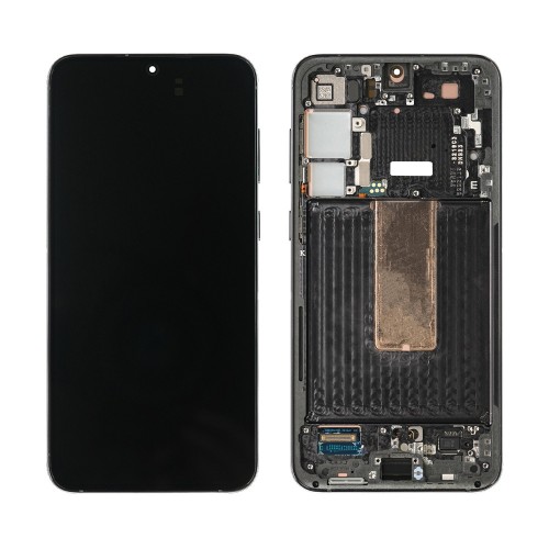 Ekranas skirtas Samsung S916 S23 Plus su rėmeliu / Phantom Black (Graphite) / HQ
