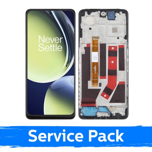 Ekranas skirtas OnePlus Nord CE 3 Lite juodas su rėmeliu (Service Pack)