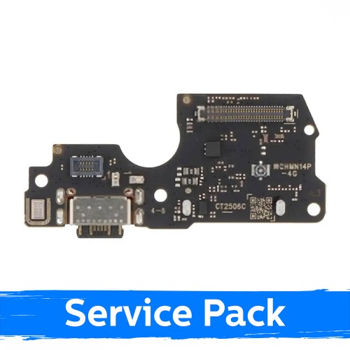 Krovimo lizdas skirtas Xiaomi Redmi Note 14 Pro 4G (+SIM reader) su lanksčiąja jungtimi / plata (Service Pack)