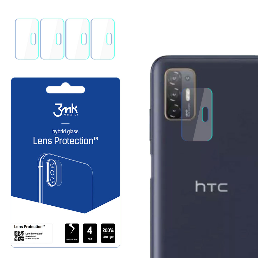 3MK FLEXIBLE GLASS LENS hibridinis stiklas PROTECT HTC DESIRE 21 PRO 5G skirtas 4 vnt. kamerai
