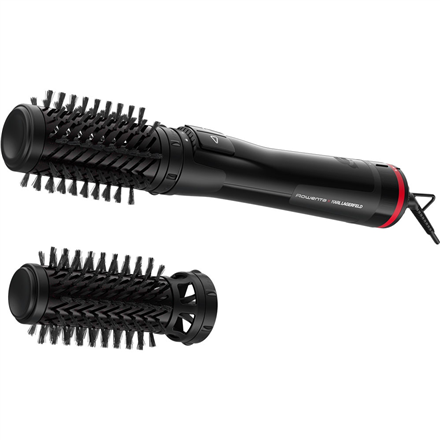 Rowenta Activ Keratin and Shine plaukų formavimo šepetys x Karl Lagerfeld CF952LF0, jonizacija, kaitinimo lygių skaičius 2, 1000 W, juodas