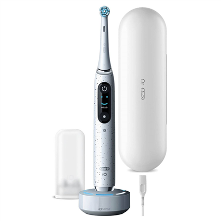 Oral-B elektrinis dantų šepetėlis iO10 Series, įkraunamas, suaugusiems, šepetėlio galvučių skaičius 1, valymo režimų skaičius 7, Stardust White