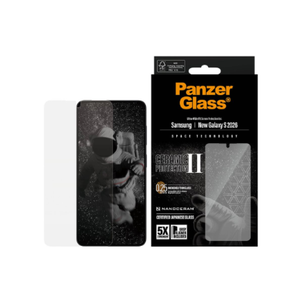 PanzerGlass keraminis apsauginis stiklas Samsung New Galaxy S26, Ultra-Wide Fit, su EasyAligner, PanzerGlass