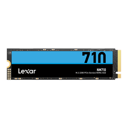Lexar M.2 NVMe SSD NM710, 500 GB, SSD tipas M.2 2280, sąsaja PCIe Gen4x4, skaitymo greitis 5000 MB/s, rašymo greitis 2600 MB/s