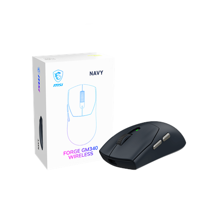 MSI Žaidimų pelė FORGE GM340 WIRELESS Belaidė 2.4 GHz, Bluetooth, USB Tamsiai mėlyna