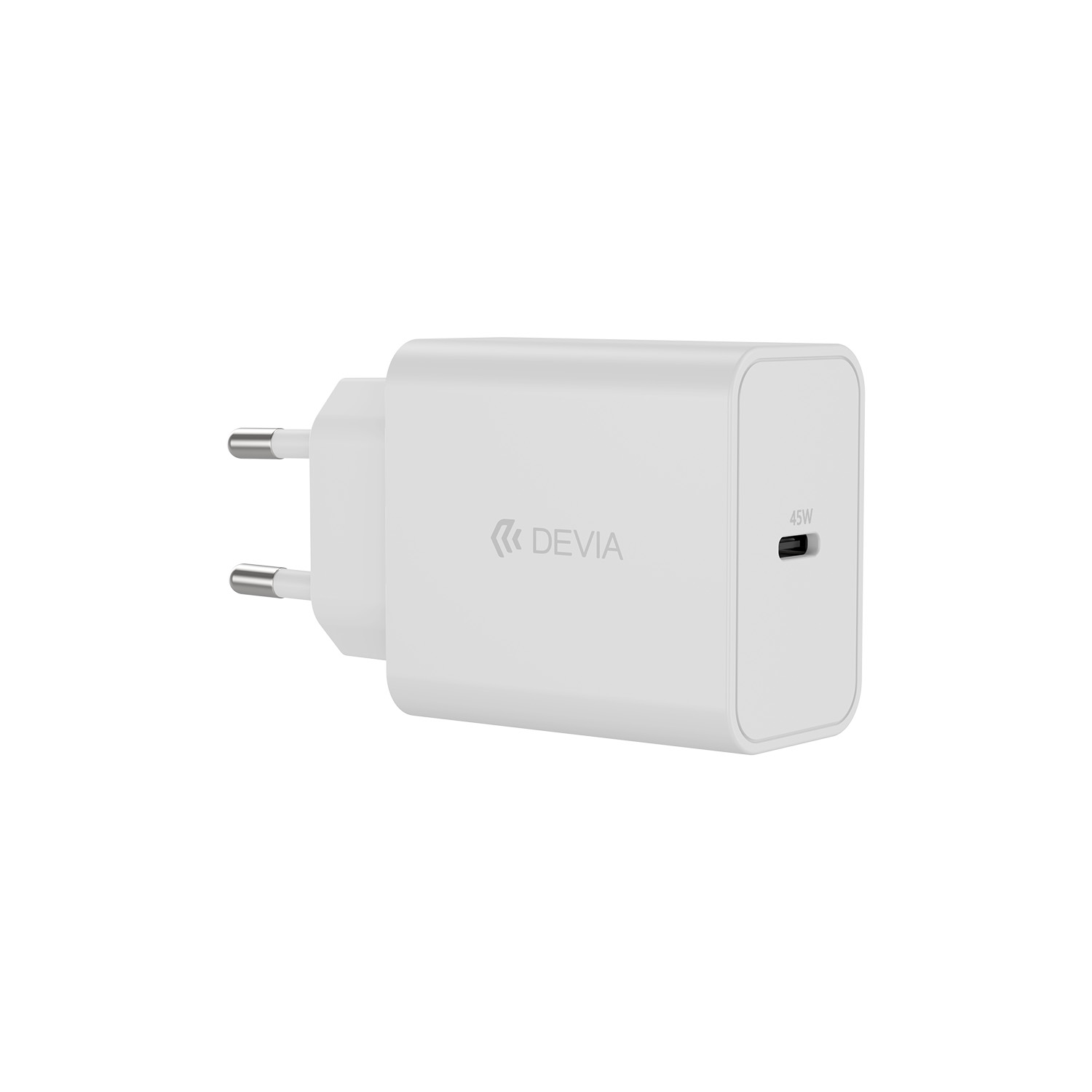 Devia Rocket PD sieninis įkroviklis, 45 W, 1 × USB-C, baltas