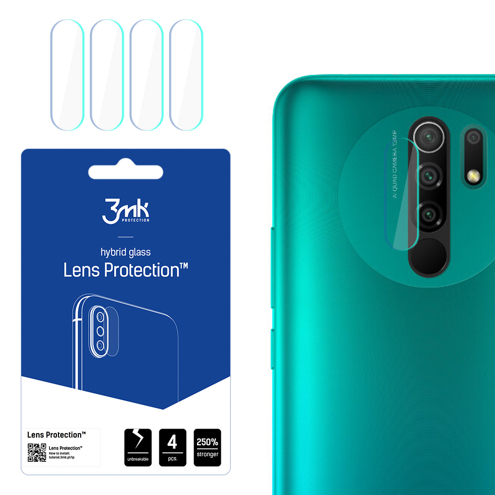 HYBRID GLASS 3MK FLEXIBLE GLASS LENS XIAOMI REDMI 9 FOR CAMERA 4 PCS.