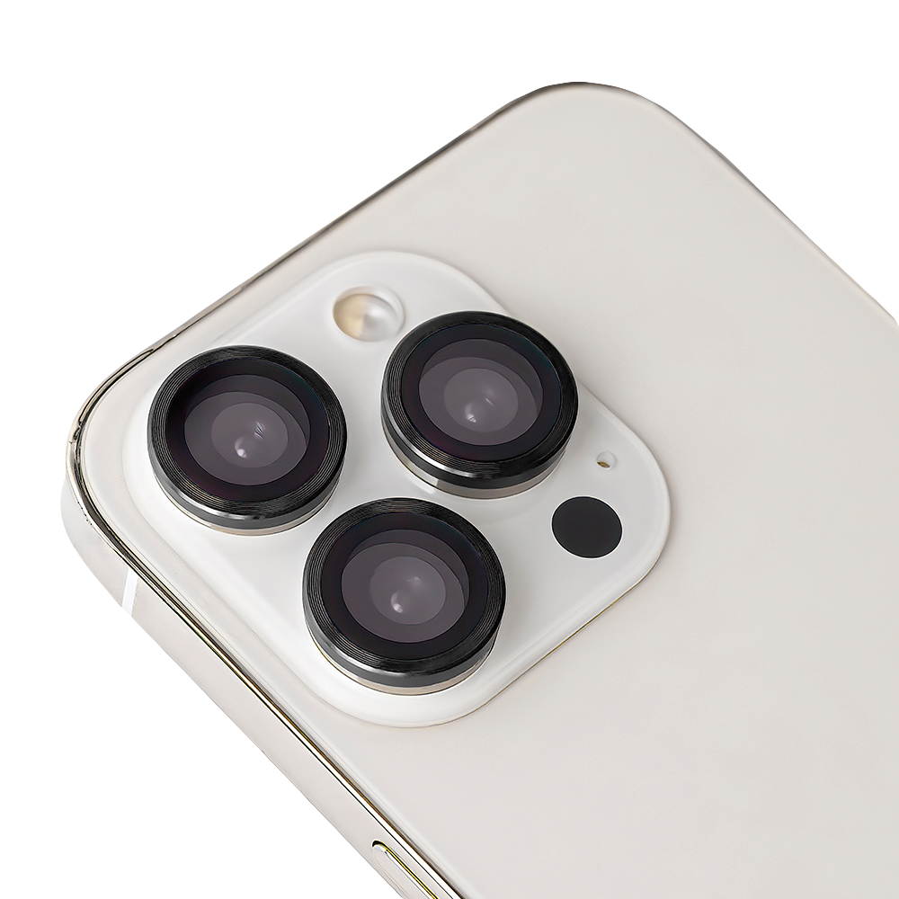 Juodas TFO kameros objektyvų apsauginių stiklų rinkinys – „Apple iPhone 18 Pro Max“ modeliui