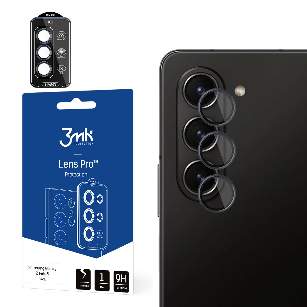 Samsung Galaxy Z Fold 5 - 3mk Objektyvo apsauga Pro juodas