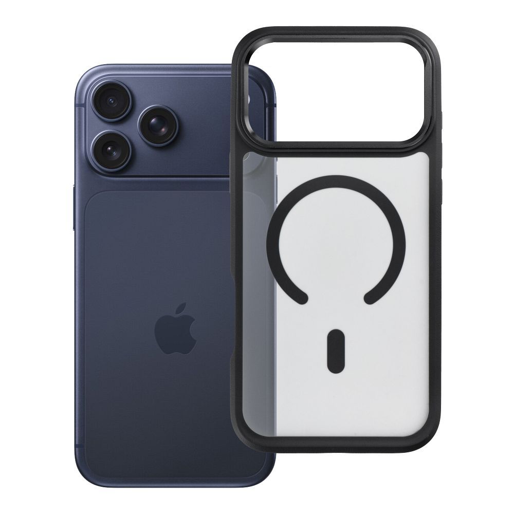 Dėklas, skirtas iPhone 18 Pro Max / 17 Pro Max: Forcell F-Protect Smoke Hybrid Premium, suderinamas su MagSafe, spalva – juoda