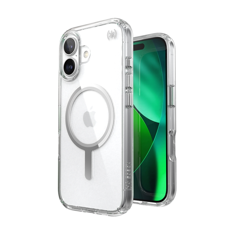 Speck Presidio Perfect Clear MagSafe - iPhone 17 dėklas (Clear / sidabrinis)