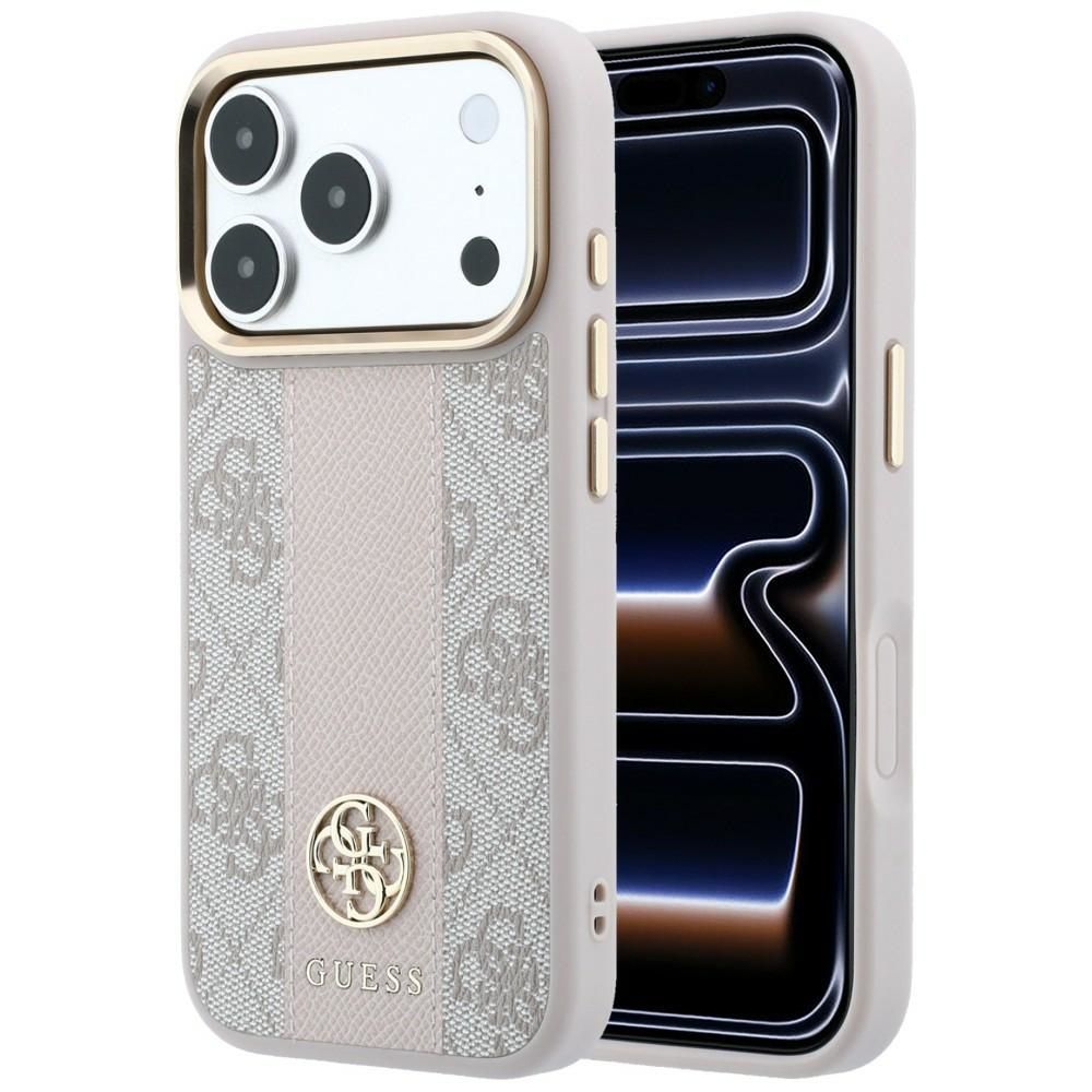 Dėklas, skirtas IPHONE 18 Pro Max/17 Pro max suderinamas su „MagSafe“ (Stripe Round and Classic Logos 4G) (spalva: rožinė)