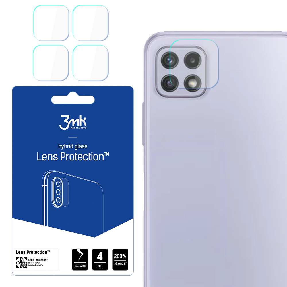 3MK FLEXIBLE GLASS LENS hibridinis stiklas SAMSUNG GALAXY A22 4G skirtas 4 vnt. kamerai