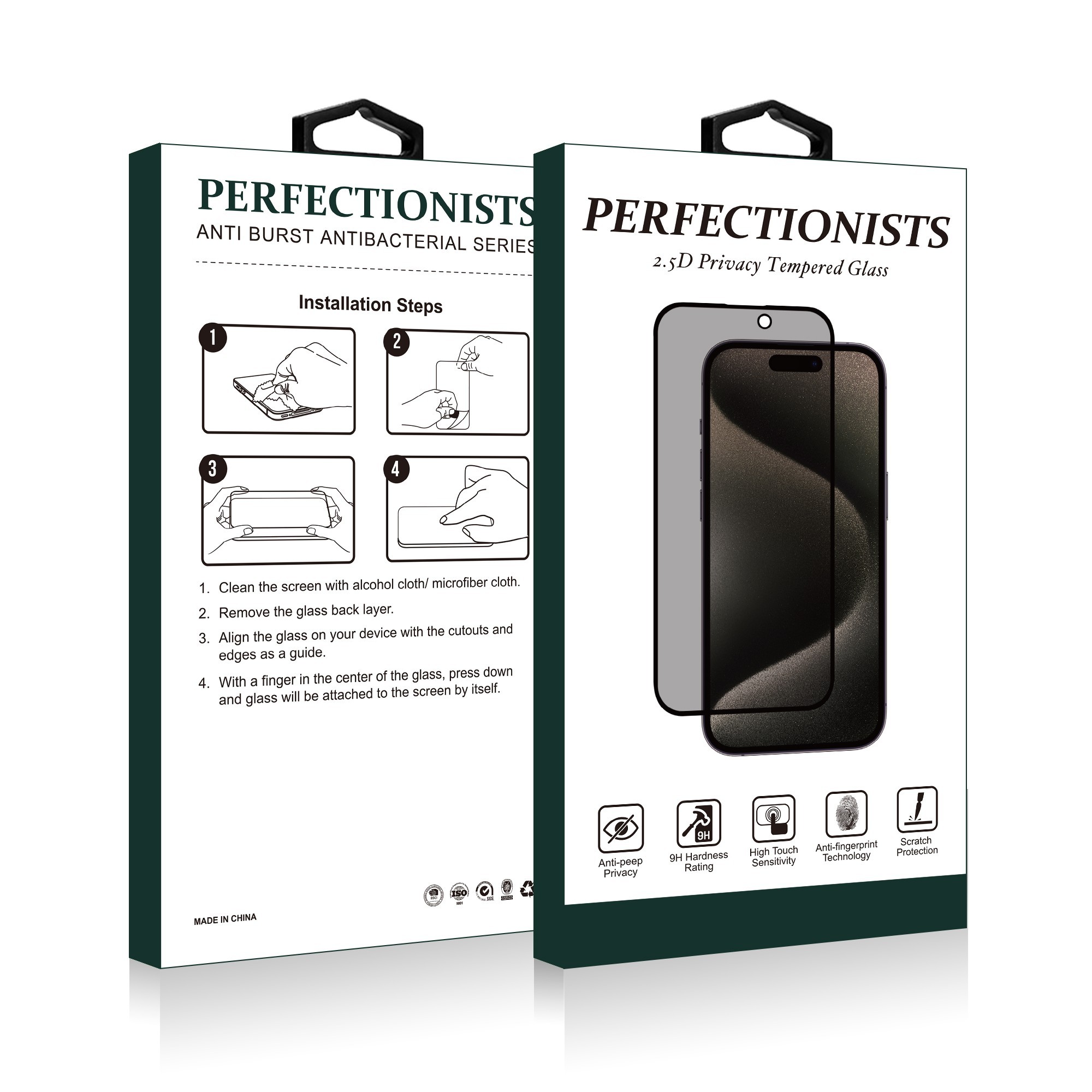 Tempered glass 2.5D Privacy Perfectionists Samsung S741 S26 FE black