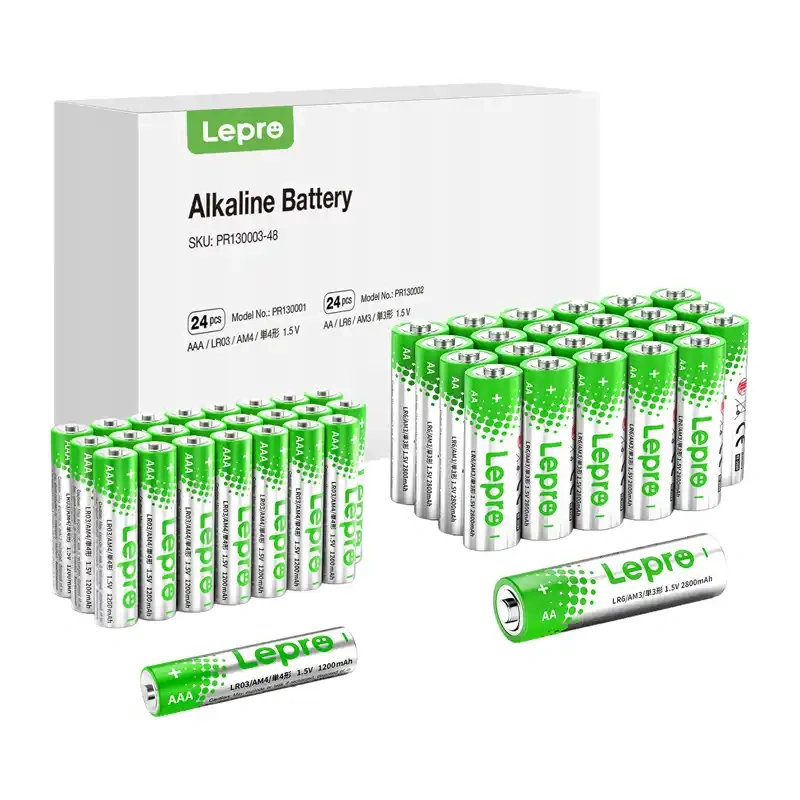 LEPRO 130003-48 AA/AAA šarminės baterijos, 48 vnt. pakuotė