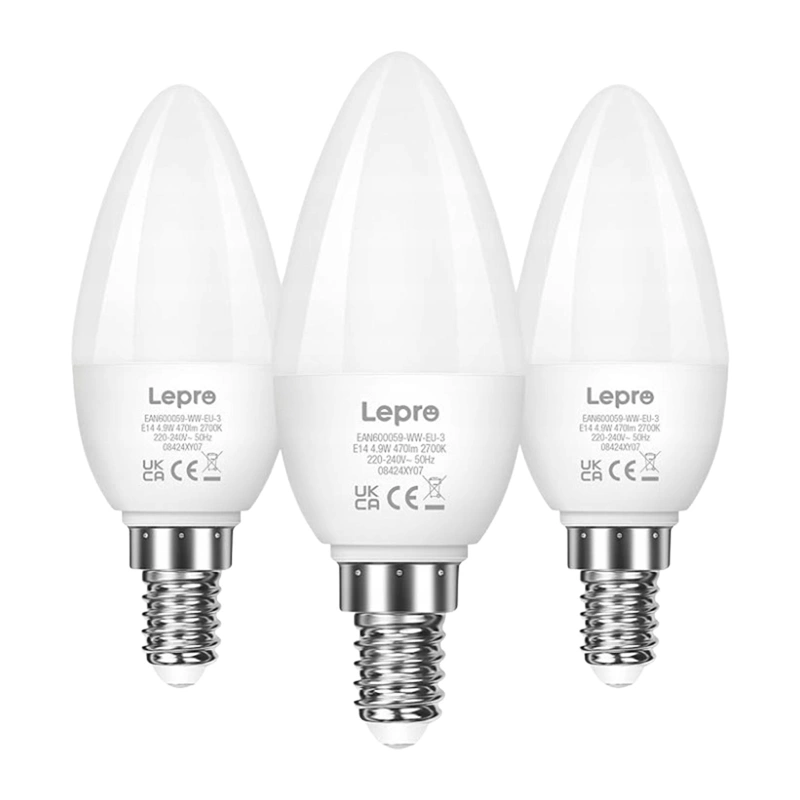 LEPRO 600059-WW-EU-3 LED lemputė, E14, C37, 4.2W (40W), 470 lm, 2700K (šiltai balta šviesa), 250°, 3 vnt. pakuotė