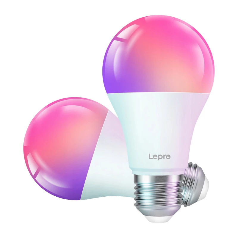 LEPRO B1-EU-2 išmanioji LED E27 Wi-Fi lemputė, 2 vnt. pakuotė