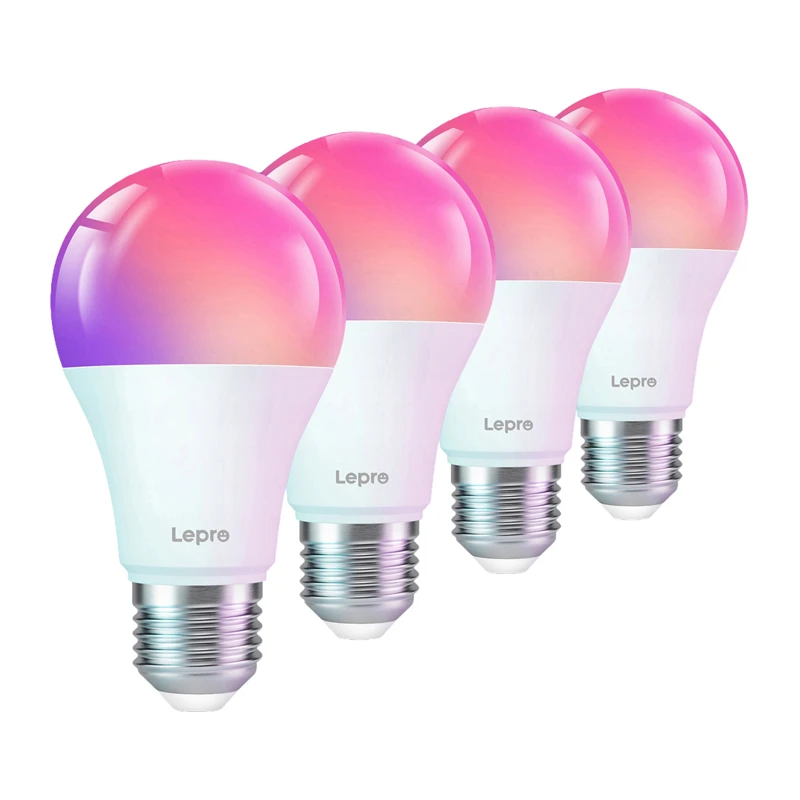 LEPRO B1-EU-4 E27 Wi-Fi LED lemputės, 4 vnt. pakuotė