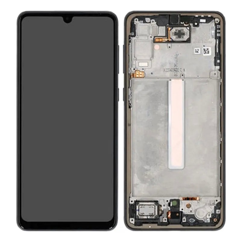 Ekranas Samsung A336 A33 5G su lietimui jautriu stikliuku ir rėmeliu originalus Awesome Black (service pack)