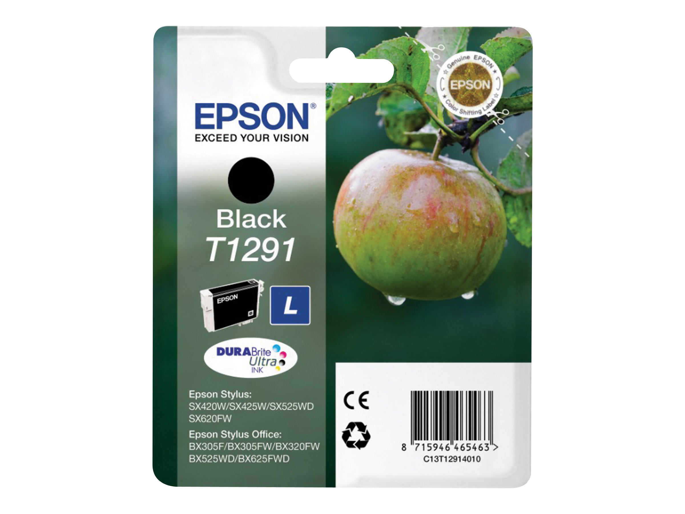 Epson T1291 DURABrite Ultra high-capacity rašalo kasetė, juoda, 11.2 ml