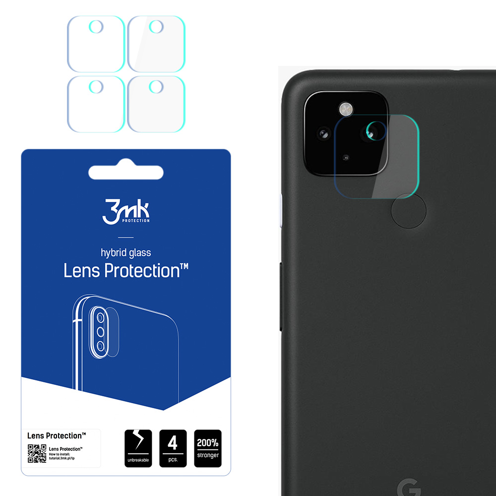 3MK Hibridinis stiklas kameros GOOGLE PIXEL 4A Hibridinis stiklas skirtas 4 vnt. kamerai