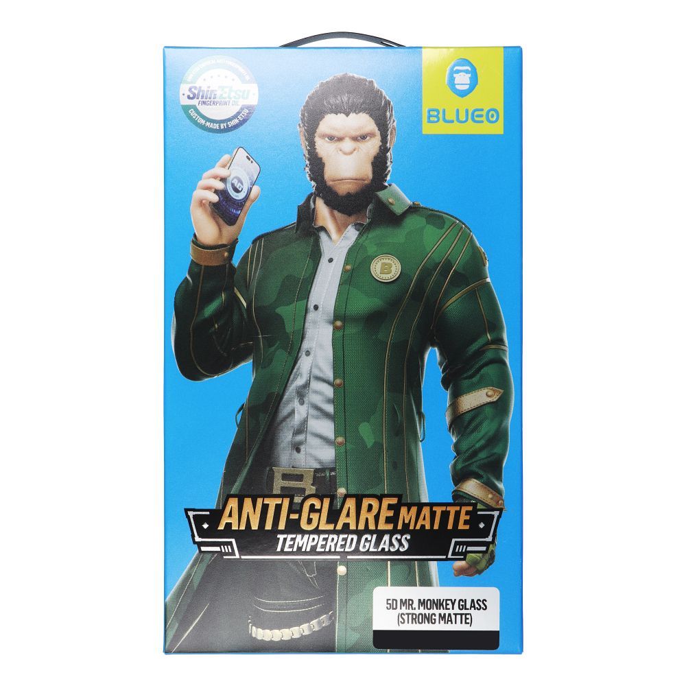 LCD apsauginis stikliukas 5D Mr. Monkey Glass (Strong Matte) Apple iPhone 18 Pro juodas