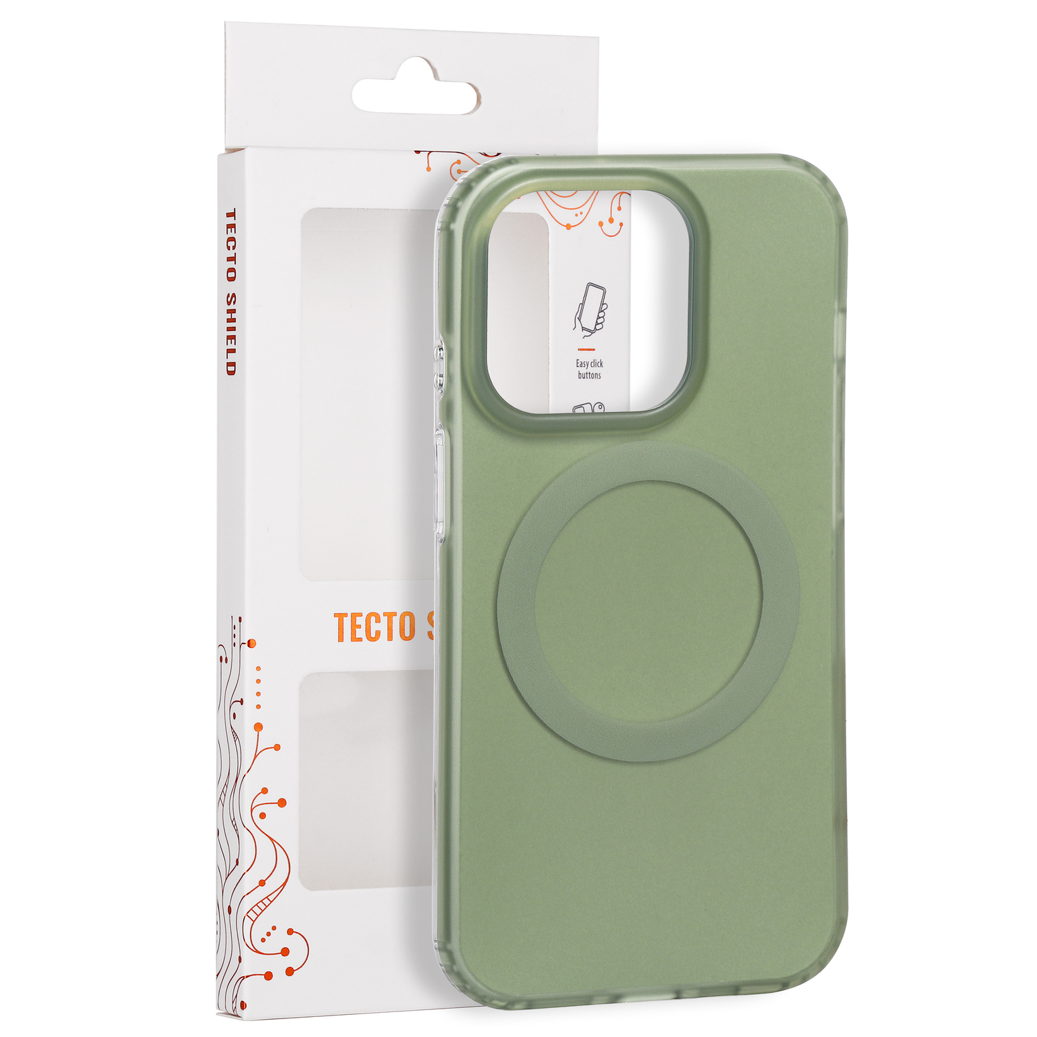 Tecto Shield Mistiq Mag dėklas, skirtas iPhone 14 Pro 6,1", alyvuogių spalvos
