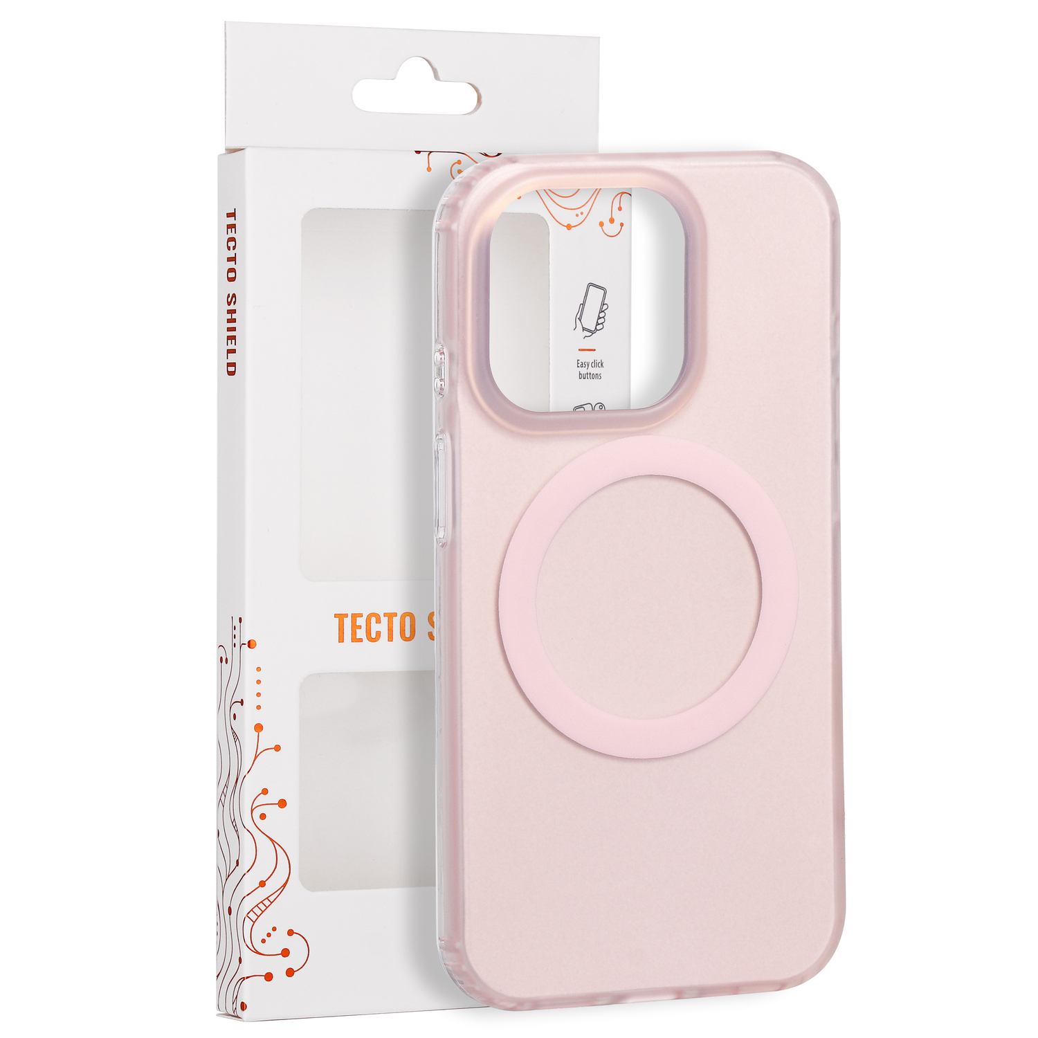 Tecto Shield Mistiq Mag dėklas, skirtas iPhone 15 Pro 6,1", rožinis