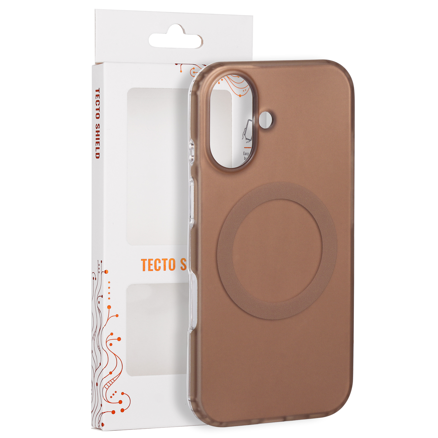 Tecto Shield Mistiq Mag dėklas, skirtas iPhone 16 6,1", rudas